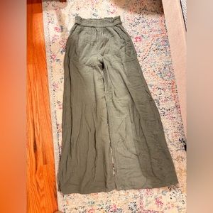 AERIE WIDE LEG LINEN PANTS